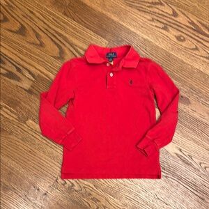 GUC Polo by Ralph Lauren Red Long Sleeve Polo Shirt; 7